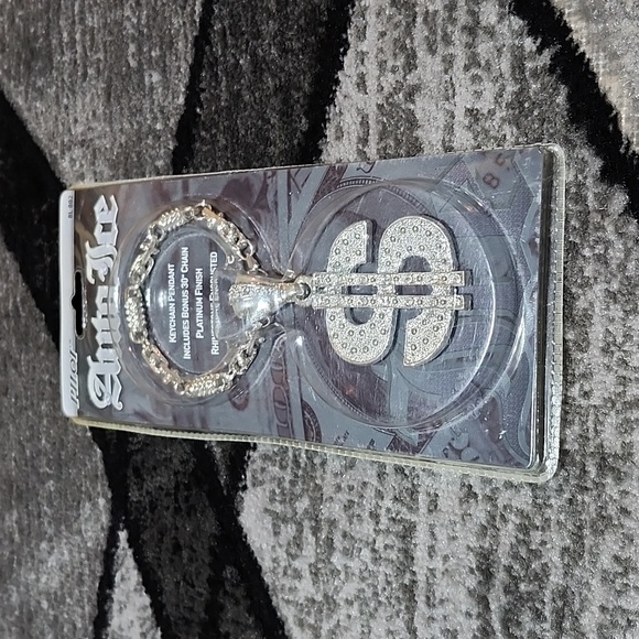 VINTAGE PILOT AUTO ICE PLATINUM FINISH RHINESTONES 30" CHAIN $ KEYCHAIN PENDANT - Picture 9 of 11